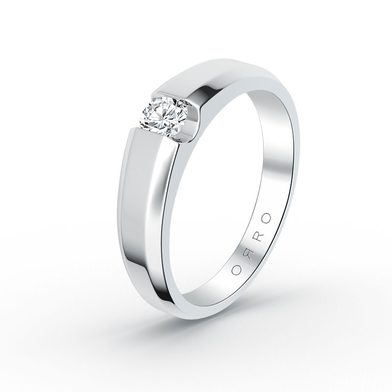 ORRO Modern Brilliant Cut Ring (Women) in 18K Yellow Gold
