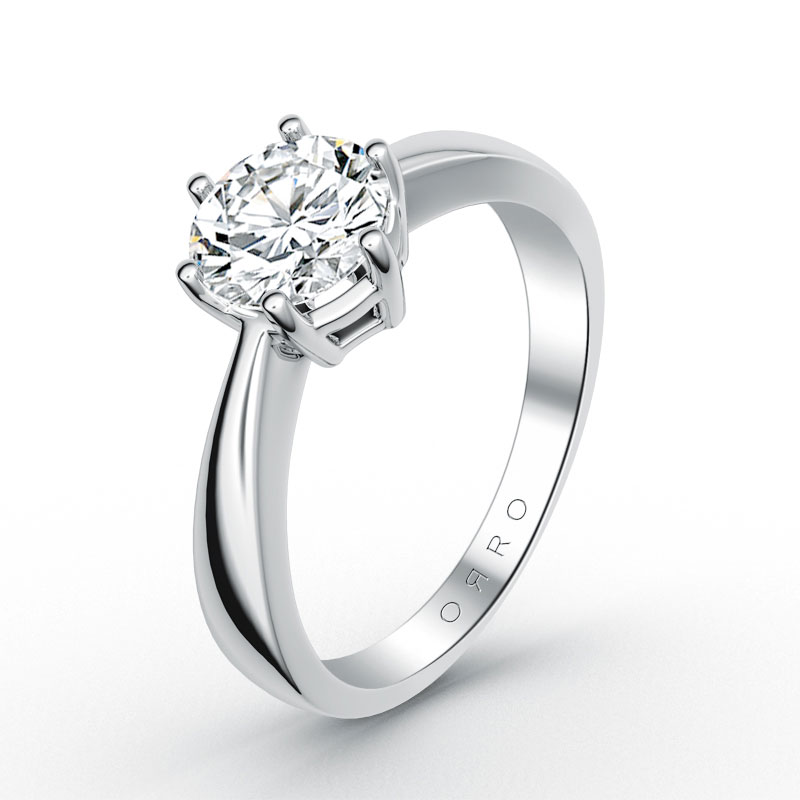 ORRO Classic Knife Edge Solitaire Ring in 18K Yellow Gold