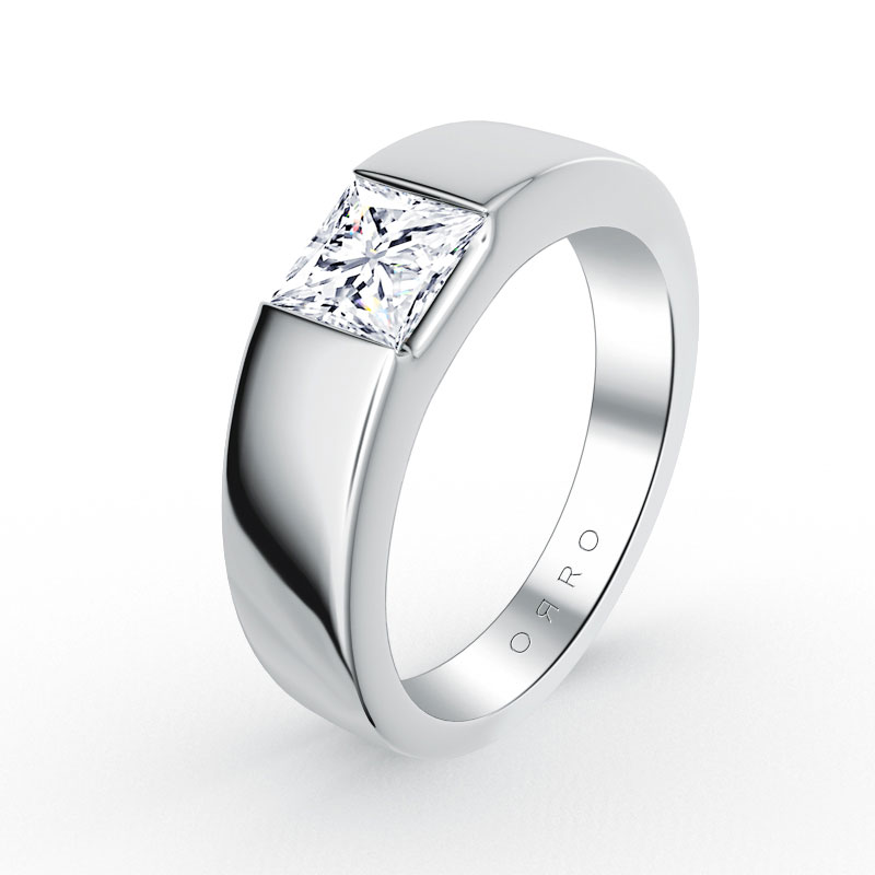 ORRO Tank Band Princess Cut Ring (0.75ct)