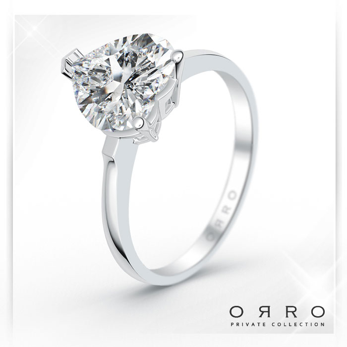 ORRO Ariella Hearts Solitaire Ring (1.50ct) in 18K Yellow Gold