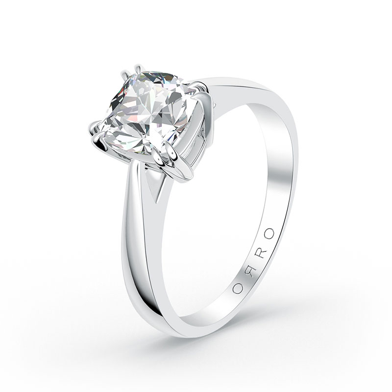 ORRO Classic Cushion Cut Ring (1.0ct) in Solid Platinum