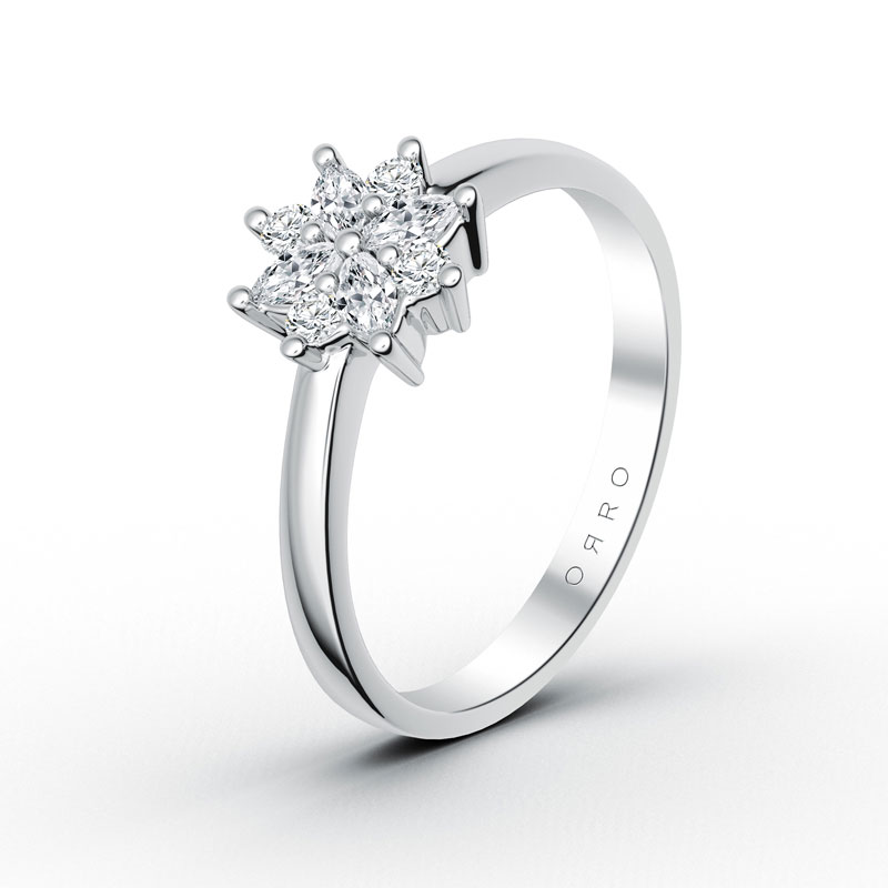 ORRO Dual-Cut Flower Ring in 18K Yellow Gold