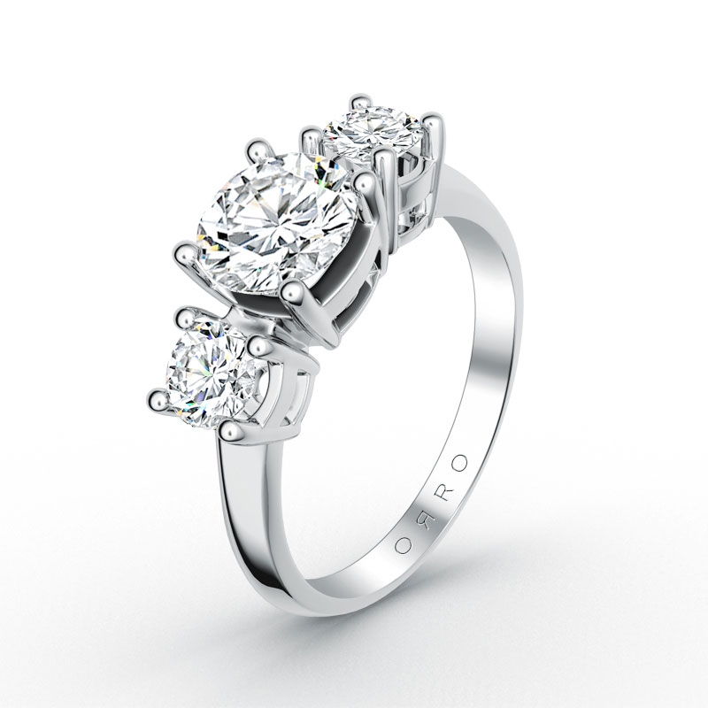 ORRO Trilogy Brilliant Cut Ring in 18K Rose Gold