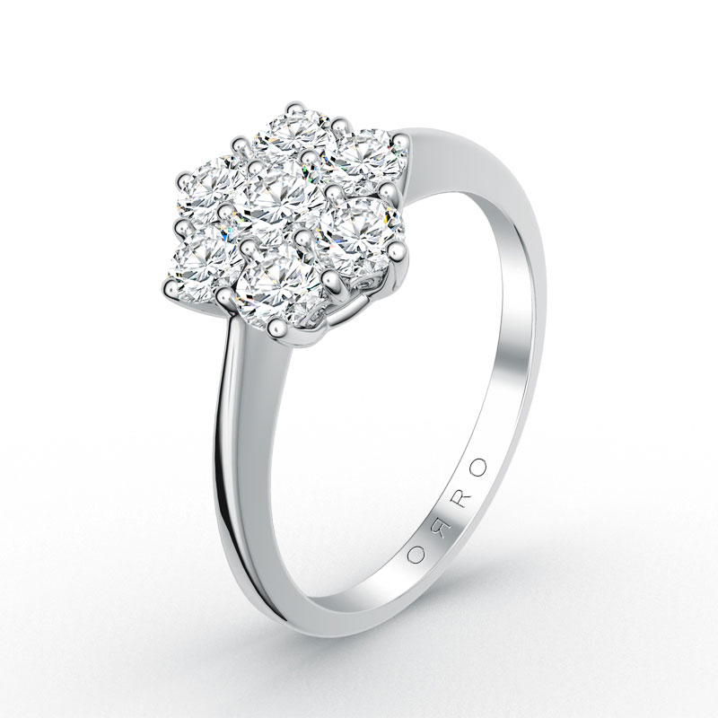 ORRO Flora Cocktail Flower Ring (Total Carat Weight: 0.45ct) in 18K Rose Gold