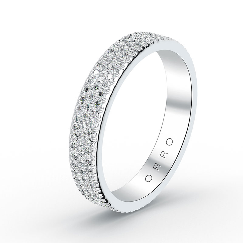 ORRO Three-Line Paved Ring Band