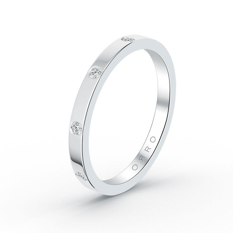 ORRO Multi-Stone Burnish Set Ring