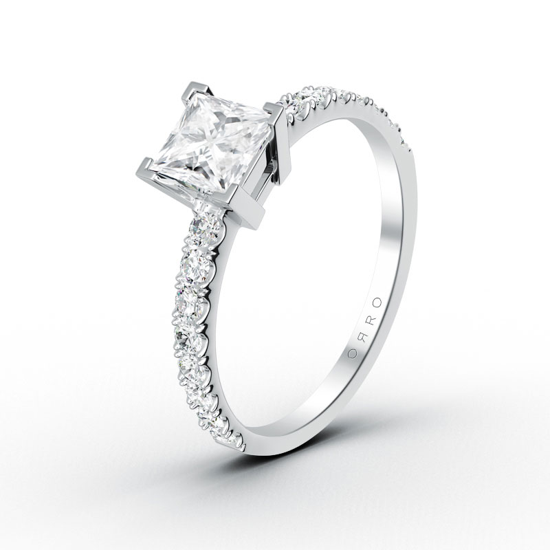 ORRO Princess Cut Half-Paved Ring (0.75ct)