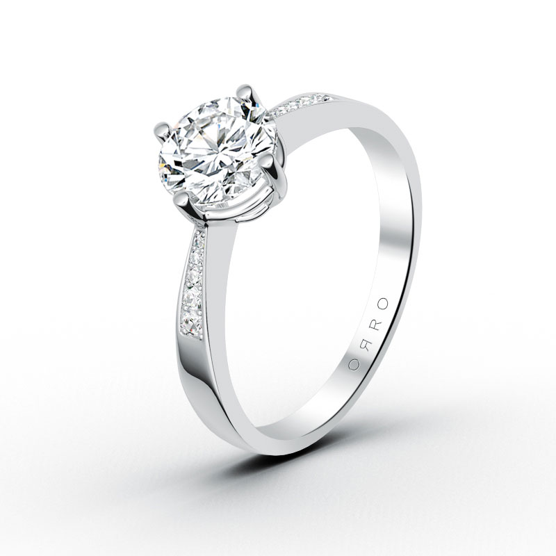 ORRO Adorned Semi Knife Edge Solitaire Ring