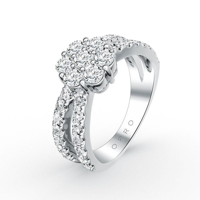 ORRO Crossroads Band Cocktail Flower Ring