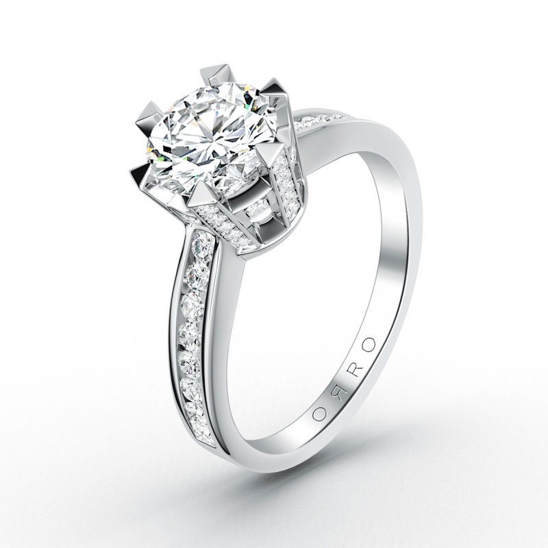 ORRO Royal Crown Jewel Ring in 18K White Gold