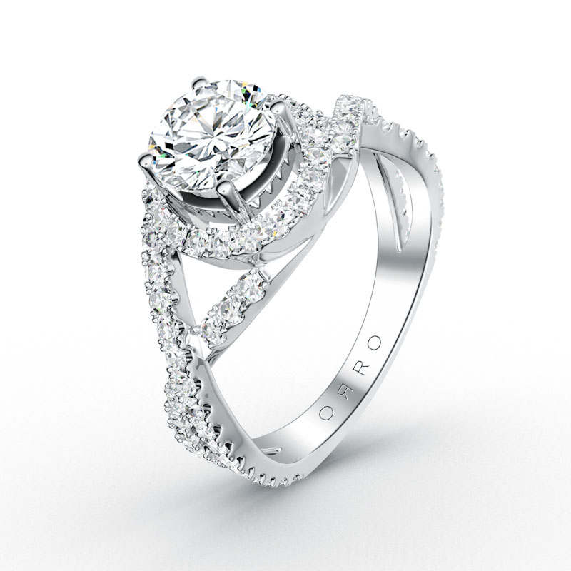 ORRO Paved Setting Crossed Band Ring