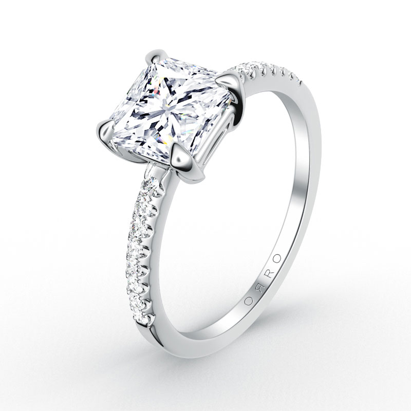 ORRO Microset Half Band Asscher Cut Ring