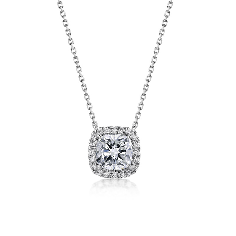 ORRO Brilliant Cushion Halo Pendant (1.45ct)