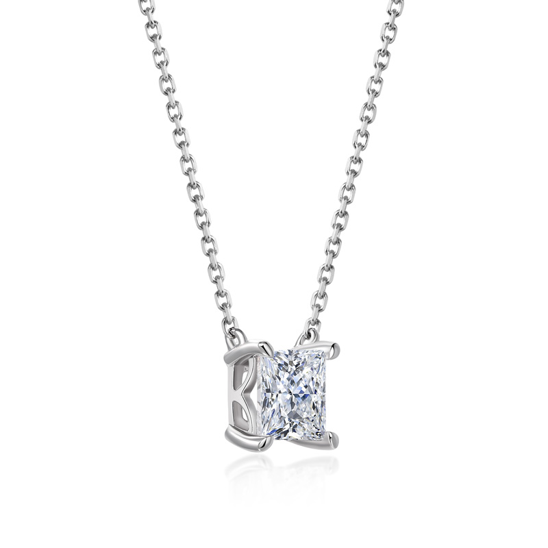 ORRO Classic Princess Cut Pendant (1.75ct) in 18K Rose Gold