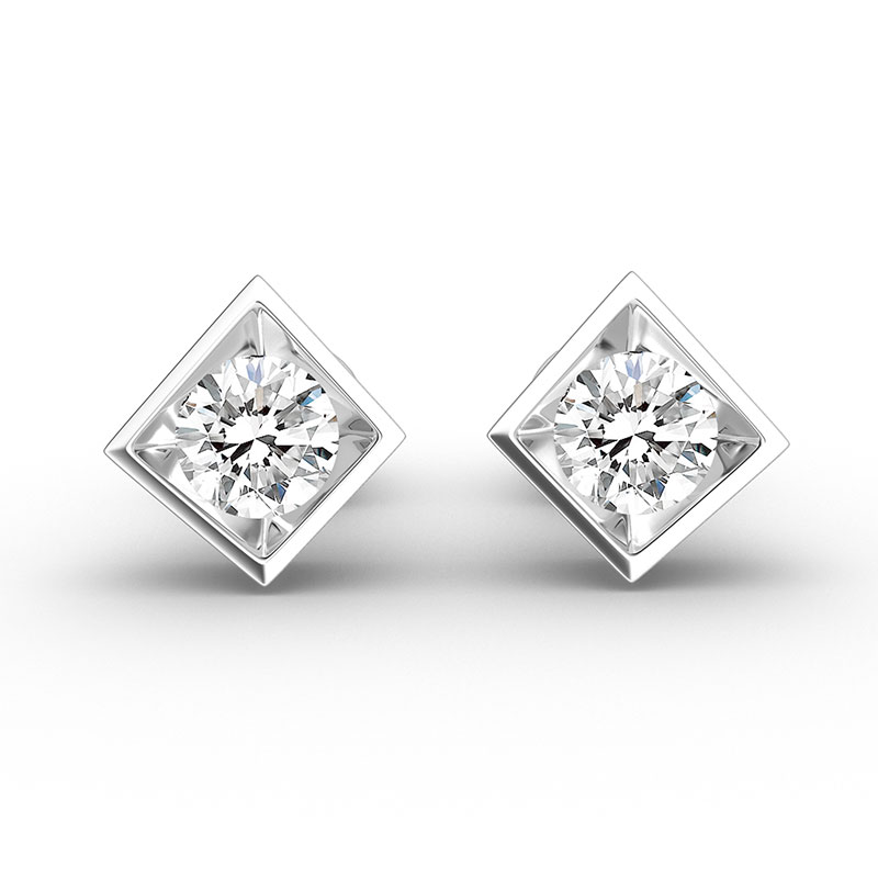 ORRO Imperfect Square Brilliant Cut Earrings