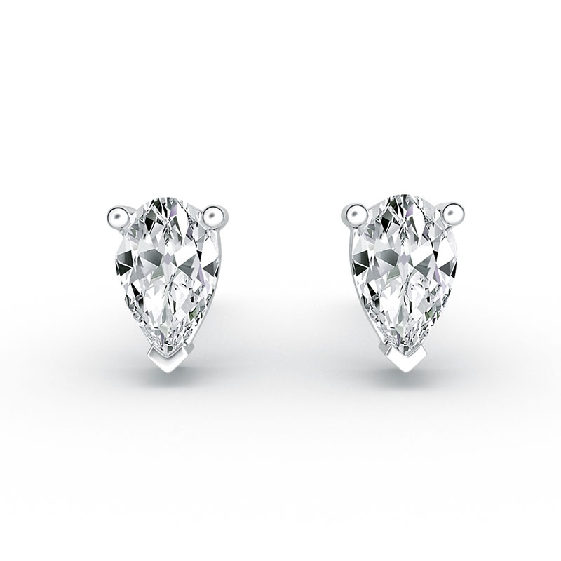 ORRO Peardrop Earrings (0.75ct stone on each side)