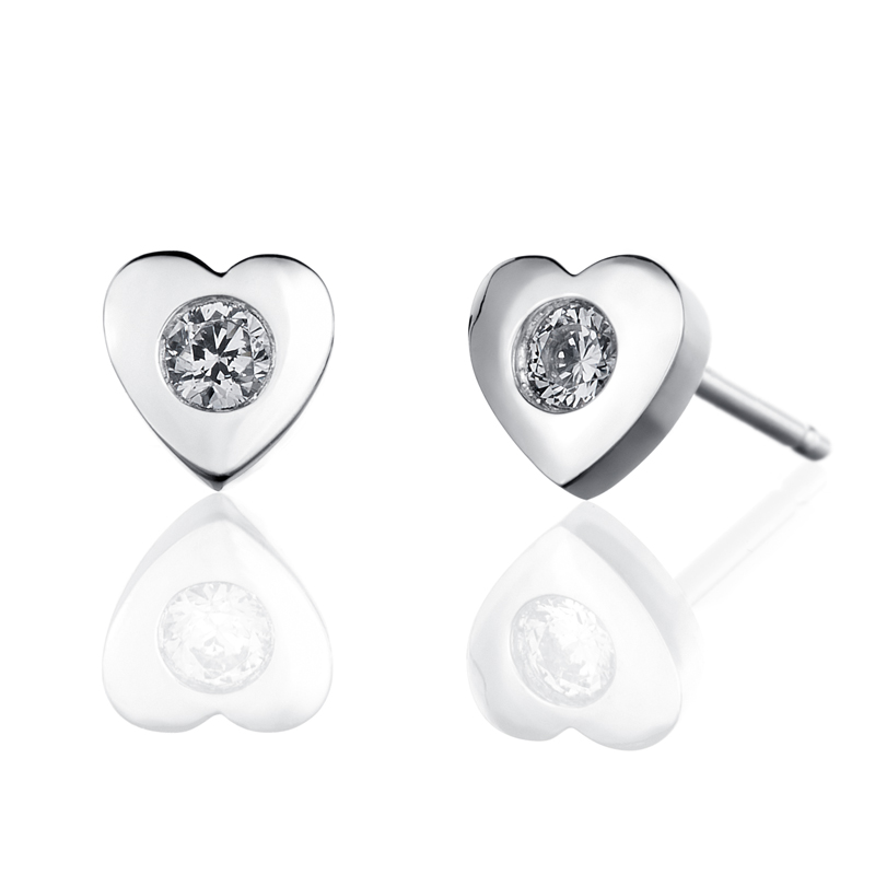 ORRO Romaine Hearts Earrings in 18K Rose Gold