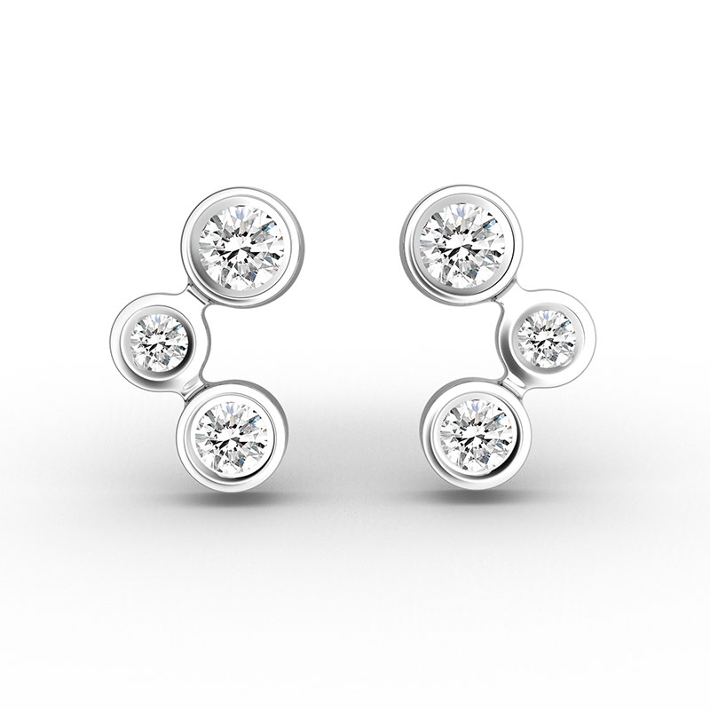 ORRO Brilliant Trinity Earrings (Large) in 18K Yellow Gold