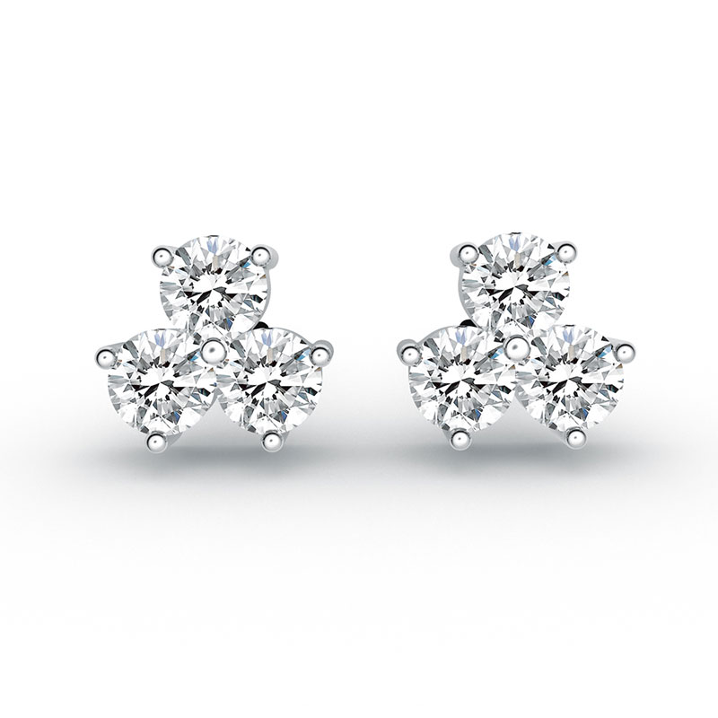 ORRO Trillium of stones Earrings (Total Carat weigh 0.45ct)