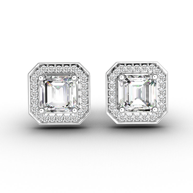 ORRO Neo-Vintage Asscher Stud Earrings