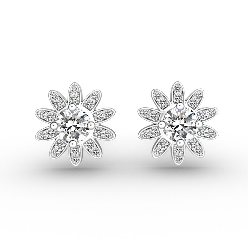 ORRO Flower Power Earrings in 18K White Gold