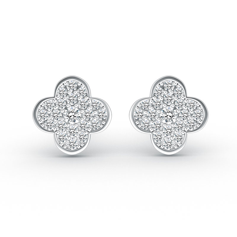 ORRO Lucky Clover Earrings in 18K Yellow Gold